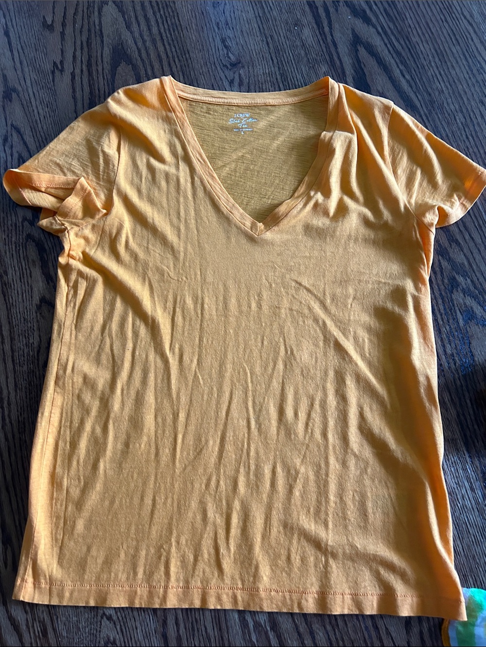Lightweight V-Neck Women's Tee in Soft Orange